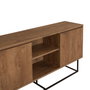 Hanah Home Consola Moderna e Industrial Nogal y Negro con Almacenamiento 140x72x36 cm